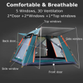 4-6 Person Large Hut Design Square Camping Tent Water Resistant With 4 side mosquito net protection. 