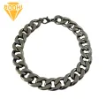 Wrist Jewelry Stylish Unisex Titanium Steel Bracelet Hip Hop Punk Jewelry Gift for Birthday Solid Color Chain with Luster Sturdy Construction Women Men Bracelet. 