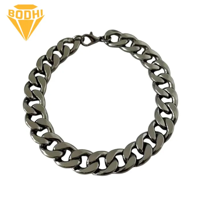 Wrist Jewelry Stylish Unisex Titanium Steel Bracelet Hip Hop Punk Jewelry Gift for Birthday Solid Color Chain with Luster Sturdy Construction Women Men Bracelet