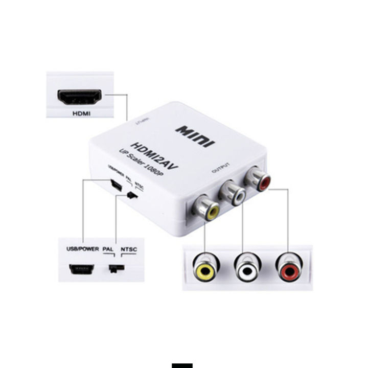 HDMI to AV Converter HDMI2AV Switch HDMI to 3RCA RCA Converter HDMI2RCA CVBS NTSC/PAL TV converter VHS DVD Cp 1_1_750 L