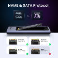UGREEN M.2 NVMe SATA SSD Enclosure Adapter, Dual Protocol 10Gbps USB 3.2 Gen2, USB C External Enclosure Supports M and B&M Keys and Size 2230 /2242 /2260 /2280 SSDs. 