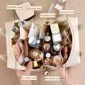 Pu Makeup Bag With Handle, Multi-functional Makeup Bag, Waterproof Portable Multi-layer PU Toiletries Cosmetics Storage Bag. 