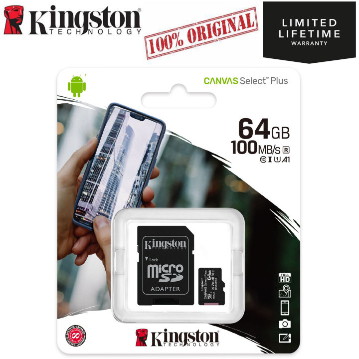 Kingston%20Genuine%20Canvas%20Select%20Plus%20MicroSD%20Class%2010%20SDHC%20SDXC%20A1%20UHS-1%20Memory%20Card%2032GB%2064GB%20128GB%20256GB%20512GB%20Micro%20SD%20Memory%20Card%20-%20Image%203
