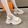 2023New Summer Fashion Sports Sandals Female Online Influencer Super Hot All-Match Super Hot Lightweight Platform Height Increasing Roman Shoes. 