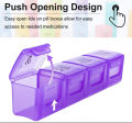 Weekly Pill Organizer 4 Times a Day, Pill Box 7 Day, Rainbow Color Pill Case, 4 Rows 28 Grids Portable Dust-Proof Medicine Container with Compartment to Hold Plenty of Pills. 