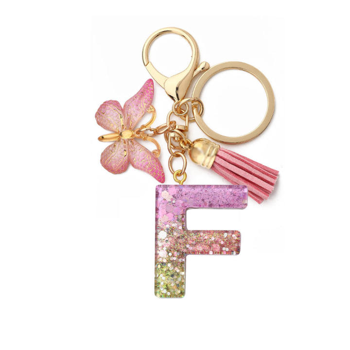 Unique%20Keychains%20For%20Women%20Handbag%20Accessories%20Personalized%20Key%20Chains%20Alphabet%20Keychain%20Butterfly%20Tassel%20Pendant%20-%20Image%207