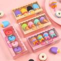 16 pcs/set Yummy Dessert Erasers Set Mini Lollipop Icecream Popsicle Donuts Rubber Pencil Eraser for Kids School Student eraser. 