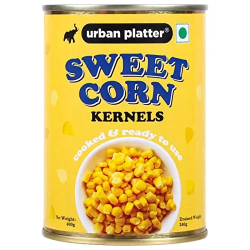 Urban Platter Ready to Use Sweet Corn Kernels in Brine, 400g (Drained Weight 240g) (FROM INDIA) JEZ