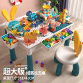 Compatible with Lego Children's Building Block Table Multifunctional Baby Building Block Chair Educational Early Learning Assembly Large Particle Building Block Toy. 