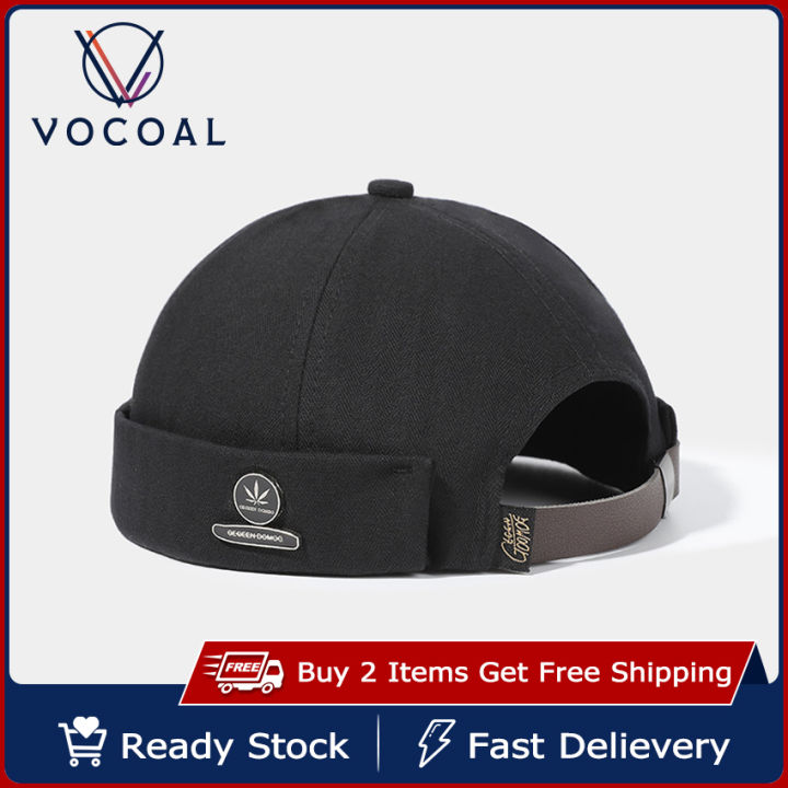 Vocoal Cap For Men Dome Melon Beanie Hats Adjustable Docker Cap Fashion Men's Landlord Hat H-ip Hop B-rimless Hat Spring And Summer Street T-rend Melon Hat Embroidery Retro Cap