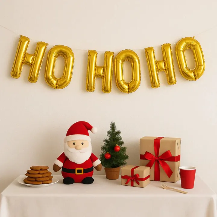 HO%20HO%20HO%2016"%20Gold%20Foil%20Letter%20Balloon%20Banner%20%E2%80%93%20Christmas%20Party%20Decor%20with%20Ribbon%20&%20Straw%20-%20Image%202