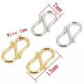 10-50pcs Stainless Steel Strong S Shape DIY Bracelet Clasps Hooks End Clasps Connector for Necklace Jewelry Making Supplies. 