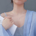 Female Popular Cross Pendants Necklaces / Elegant Clavicle Necklace / Simple Silver Color Chain Choker / INS Fashion Jewelry Accessories. 