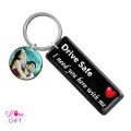 Drive Safe key tag with photo for Love Birthday Gift Customized Own Words Vehicle Keychain for anniversary valentine day gift Love Gift Lanka. 