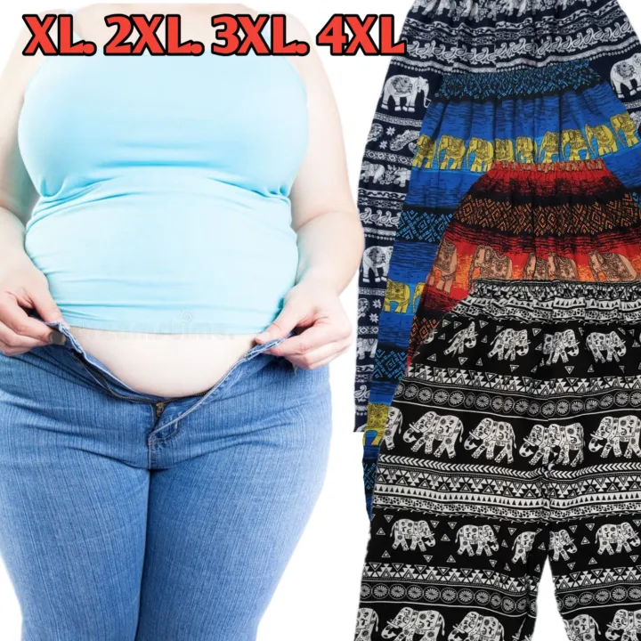 Plus Size Elephant Print Pants for Women - Available in 2XL, 3XL, 4XL