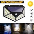 100 LED Four-sided Solar Power PIR Motion Sensor Wall Light Outdoor Lamp Waterproof Lights Home Garden Emergency Lamp. 