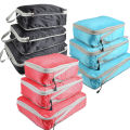 Set/3 pieces Compressible Packing Travel Storage Bag Cubes Waterproof Suitcase Nylon Portable With Handbag Luggage Organizer. 