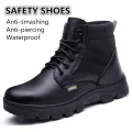 【ThinkWay】 Safety Boost Shoes Men Anti-smashing Anti-piercing Work Shoes Women Waterproof Martin Boots Shoes. 