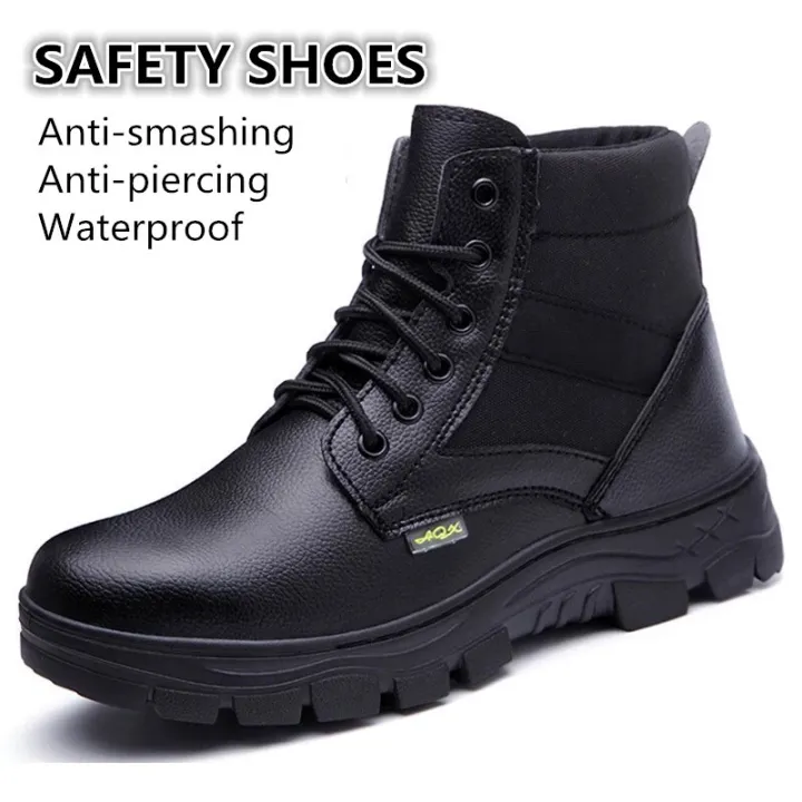 【ThinkWay】 Safety Boost Shoes Men Anti-smashing Anti-piercing Work Shoes Women Waterproof Martin Boots Shoes