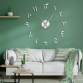 Arabic Numbers Acrylic Mirror Effect Sticker DIY Giant Wall Clock Retro Arabic Numerals Large Silent Wall Watch Home Decor. 