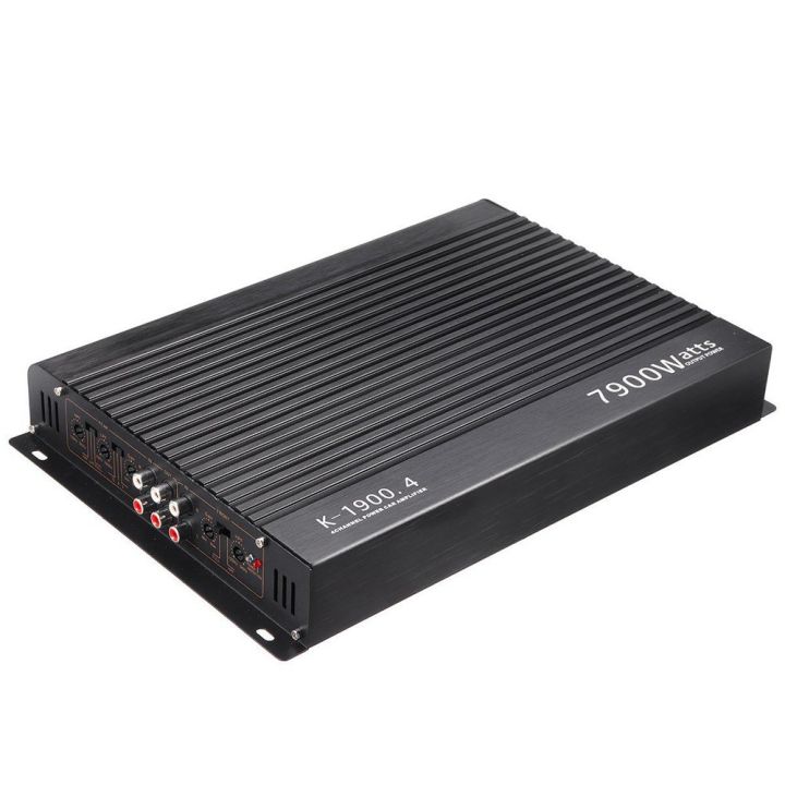 4-Channel Audio Power Amplifier 7900W High Power Amp. Four-Way 12.0V Car Stereo Power Amplifier Class A/B - black