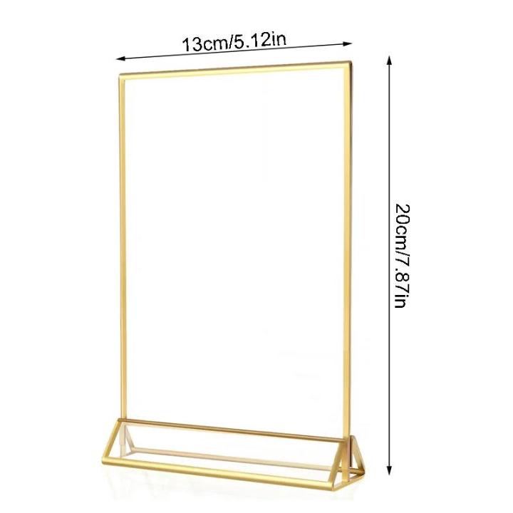 Acrylic Wedding Table Number Holder Stand with Gold Borders Picture ...
