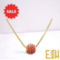 18Inch Short Gold plated Rich look Box chain 01MM Ball 10mm small pendant chain for women. 