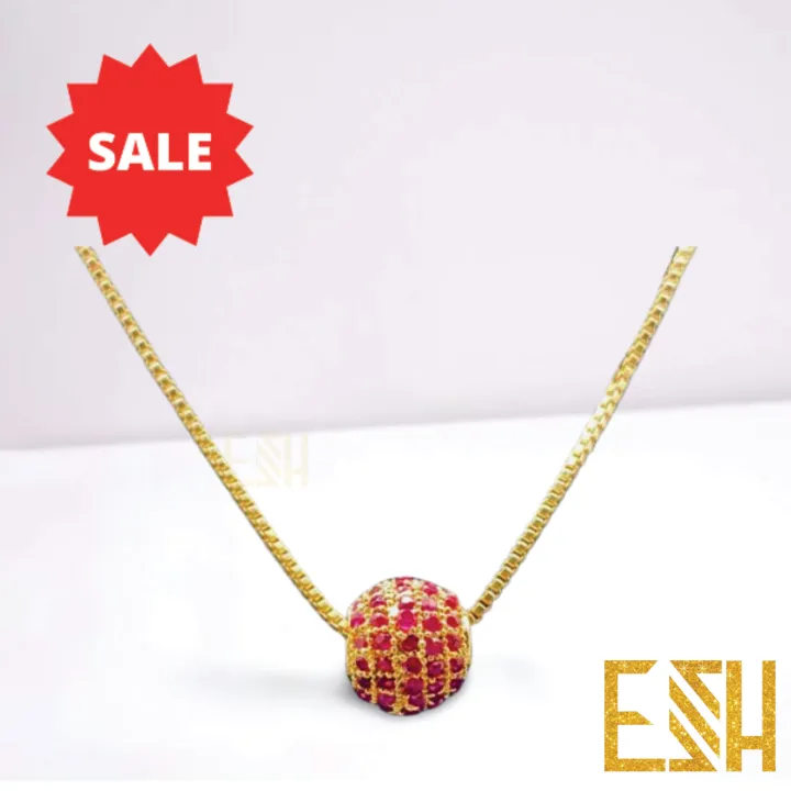 18Inch%20Short%20Gold%20plated%20Rich%20look%20Box%20chain%2001MM%20Ball%2010mm%20small%20pendant%20chain%20for%20women%20-%20Image%203