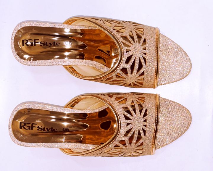 Golden Sandlale Laser Heels  Gold - 1513
