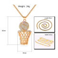 Hop Style Basketball Pendant Necklace Trendy Sterling Pendant Size Men'S Jewelry Rope Chain Design -Plated Rope Chain. 