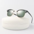 (New)Vintage Polarised unglae Man Brand Deigner quare Frame un Glae Male Fahion emi Rimle Metal Oculo De ol. 
