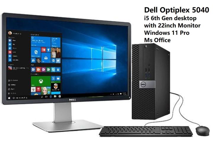Dell Optiplex 5040 Desktop i5 6th Gen 16GB Ram 256GB SSD / 500GB HDD  Full Set Desktop computer with 22 inch LCD Monitor