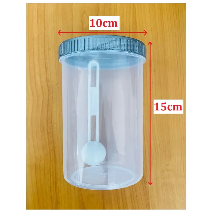 1%20Piece%20Visual%20Plastic%20Kitchen%20Spice%20Container%20ROUND%20SHAPE%20DOUBLE%20EXTRA%20LARGE%20With%20SILVER%20Lid%201%20Pc%20High%20Quality%20Tea%20Sugar%20Milk%20Coffee%20Jar%20Transparent%20Spicy%20Seasoning%20Powder%20Bottle%20-%20Image%202