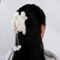 Korean Style Temperament Plush Tassel Hair Clips For Girls Women Pearl Elegant Fashion Hair Accessories. 