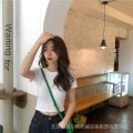 Super-hot short T T-shirt Female Red ins Top bm Inner Bottoming Shirt Summer Net Korean Style Short Sleeve Tight Hot Girl Slimming. 