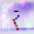 Solar LED Wind Chime Lamp Paws Print Solar Wind Chime Dog Pet Pawprint Solar IP65 Waterproof Hanging. 