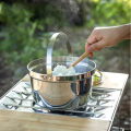 CAMPINGMOON Stainless Steel Pot Compact and Versatile Cookware for Camping and Hiking. 