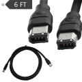 1.8m Firewire Cable Black IEEE 1394 Firewire 400 to Firewire 400 Cable 6Pin Male to 6Pin Male Cable Easy Install. 