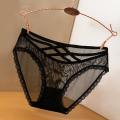 Lace Panties Transparent Panties For Women Hollow Low Waist Underwear Black Underpants Female. 