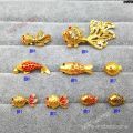 Year ˇ Blobfish Lucky Fish Girl Gold-Plated Red Eye Red Fish Pendant Drop Chain Wave Fish Hand Fish Beads Goldfish ﹌ Annual Hanging Glue DIY Carp ，. 
