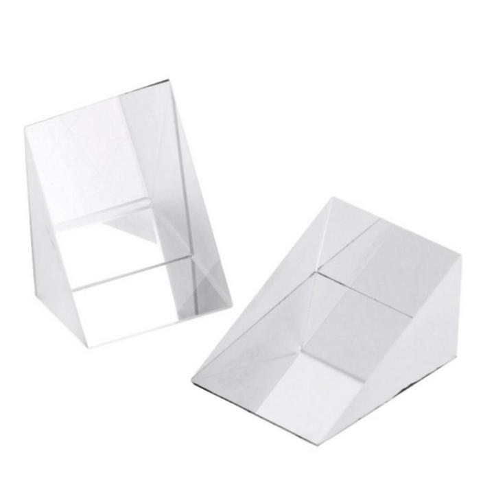 【EleganceEssence】Optical Triangular Prism 10*10*10mm Right Angle Internal Reflection Prisms Mirror Reflective Surface Experiment