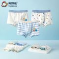 Ying Bo Lun Children's Underwear Men's High-Cotton Boxer Shorts for Middle and Big Children Child Student Summer Thin 3 Pairs/pack. 