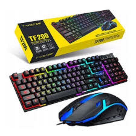 Gaming Keyboard and Mouse Set T-Wolf TF200 Key-Board RGB LED USB Wired Keyboard and Mouse Combo