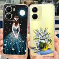 HOT For Vivo Y16 Case V2204 V2214 New Fashion Painted Back Cover Clear Silicone Soft TPU Phone Case For Vivo Y16 Y 16 VivoY16 Bumper. 