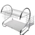 Kitchen Multi-Functional Stainless Steel 2 Layer Dish Drainer. 
