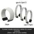 Sleeved Pc Psu Extension Cable Cpu Gpu Sata 1Pcs Atx 24Pin/Eps 4+4Pin/Pci-E 8Pin/Pci-E 6Pin Power Power Cord Module Line Motherboard Graphics Card Extension Cable. 