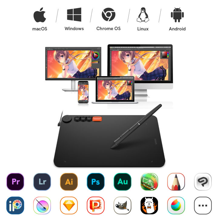 New!!%20VEIKK%20Voila%20L%2010%20x%206%20Inch%20Graphics%20Drawing%20Tablet%20Drawing%20Pad%20for%20Digital%20Art%20With%208192%20Levels%20290%20PPS%20Passive%20Pen%20Writing%20Pad%20For%20Online%20Teaching%20Pen%20Tablet%20With%201%20Quick%20Dial%20And%204%20Hotkeys%20-%20Image%209