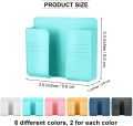 Wall Mount Phone Holder with Hooks Self-Adhesive Wall Beside Organizer Storage Box Plastic Charging Phone Stand | Phone Holder for Bedroom Living Room. 