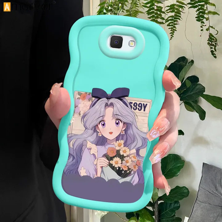 AMORVOR%20for%20Samsung%20J7%20Prime%20Back%20Cover%20Purple%20Flower%20Girl%20Pattern%20Luxury%20Phone%20Case%20Macaron%20Wave%20Soft%20Silicone%20Mobile%20Cover%20-%20Image%202