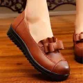【ZOSR】Korea Fashion Flat women shoes Casual Work Shoes Non-slip Comfortable Shallow Mouth Leather Shoes. 